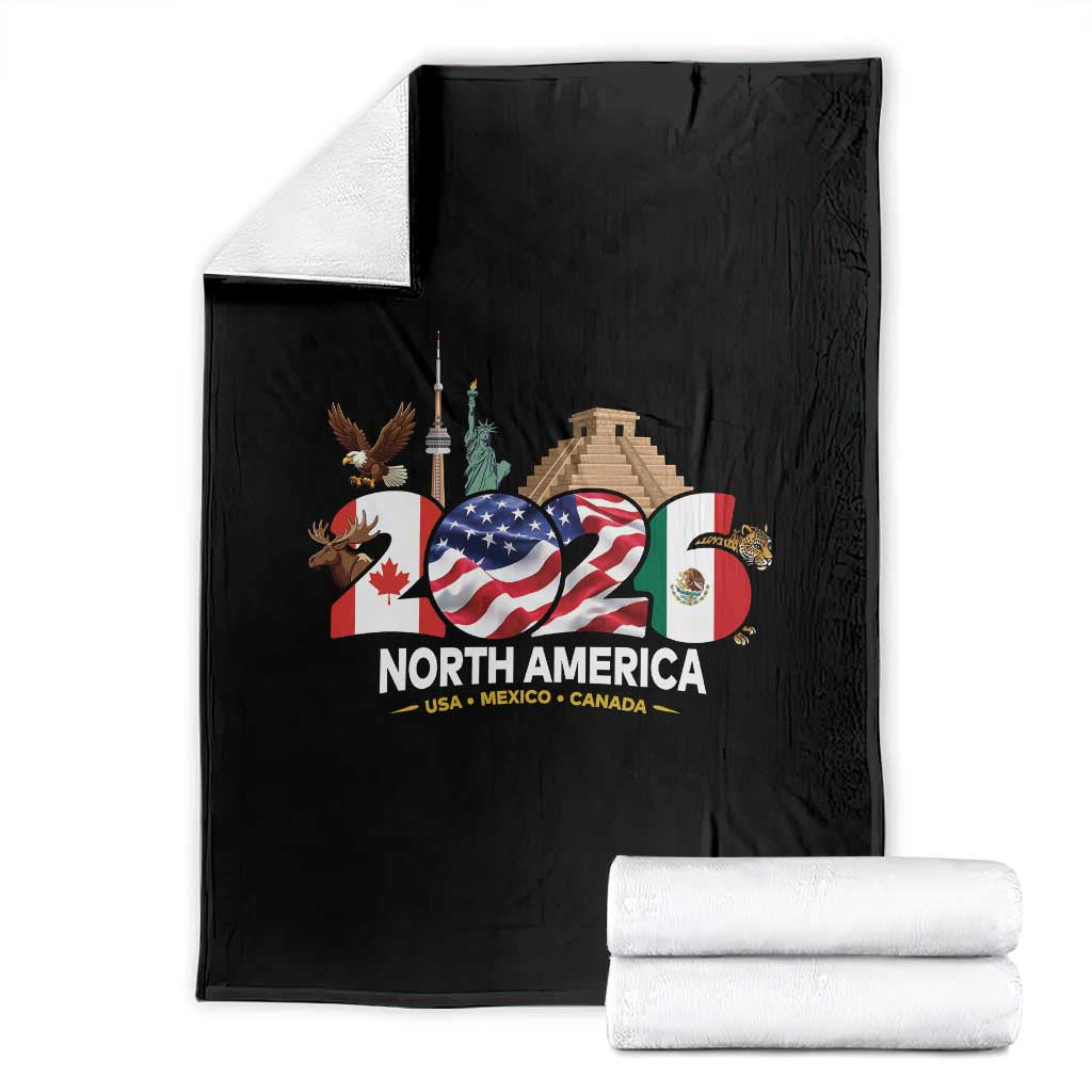 2026 North American Football Supporters Throw Blanket TS12 Black Print Your Wear