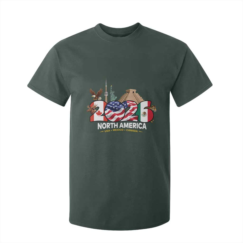2026 North American Football Supporters T Shirt For Kid TS12 Dark Forest Green Print Your Wear