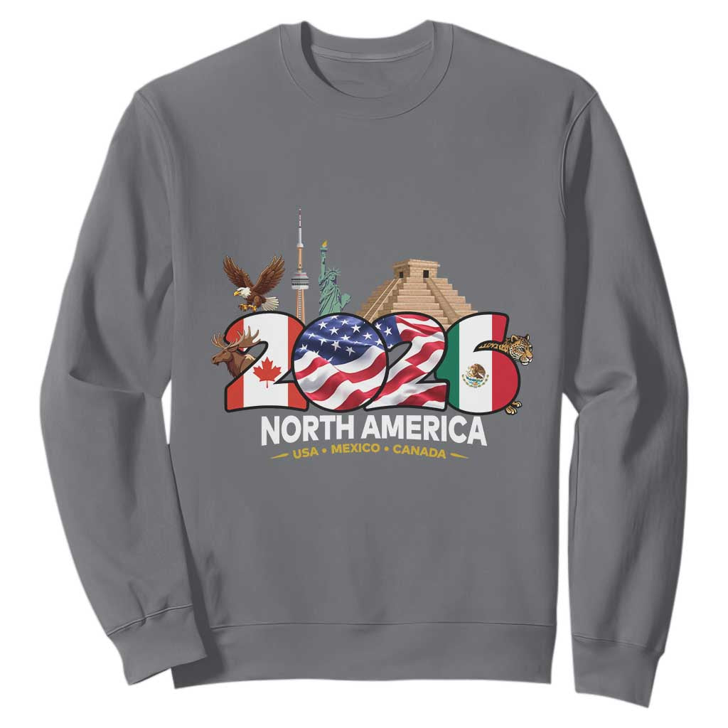 2026 North American Football Supporters Sweatshirt TS12 Charcoal Print Your Wear