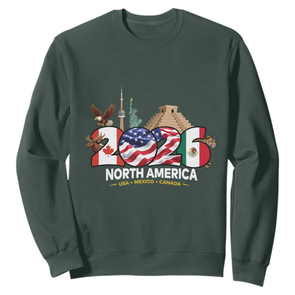 2026 North American Football Supporters Sweatshirt TS12 Dark Forest Green Print Your Wear
