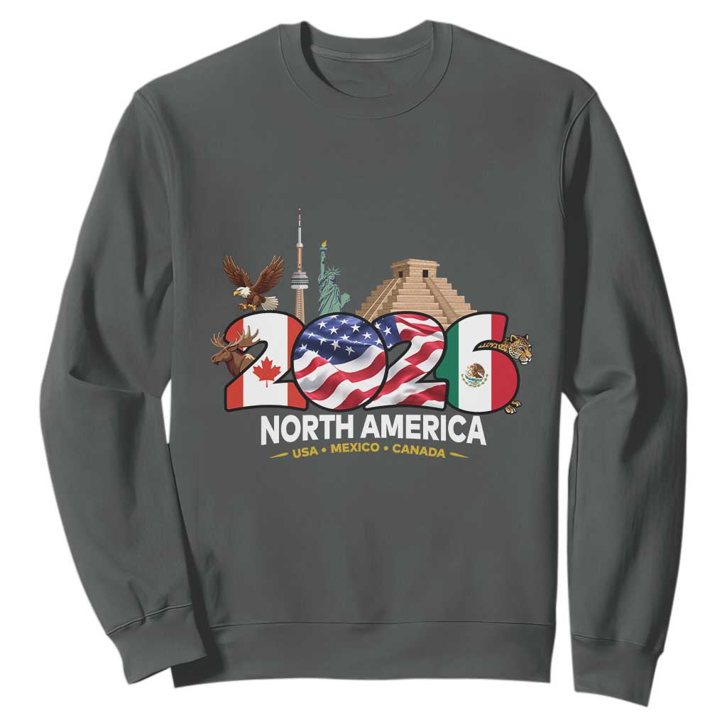 2026 North American Football Supporters Sweatshirt TS12 Dark Heather Print Your Wear