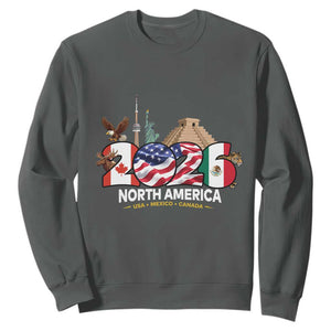 2026 North American Football Supporters Sweatshirt TS12 Dark Heather Print Your Wear