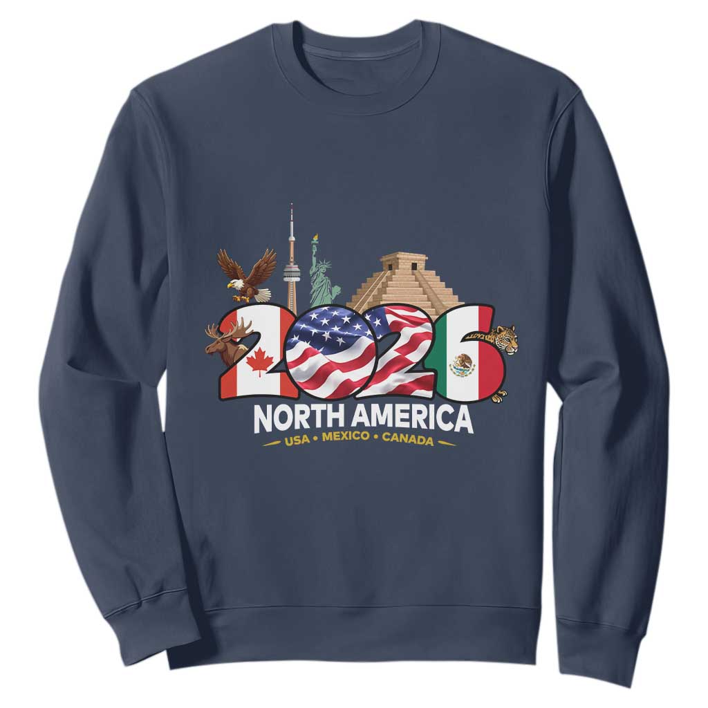 2026 North American Football Supporters Sweatshirt TS12 Navy Print Your Wear