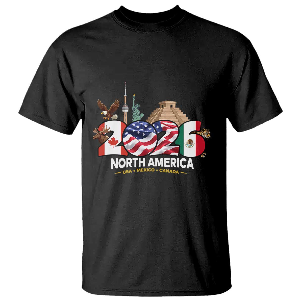 2026 North American Football Supporters T Shirt TS12 Black Print Your Wear