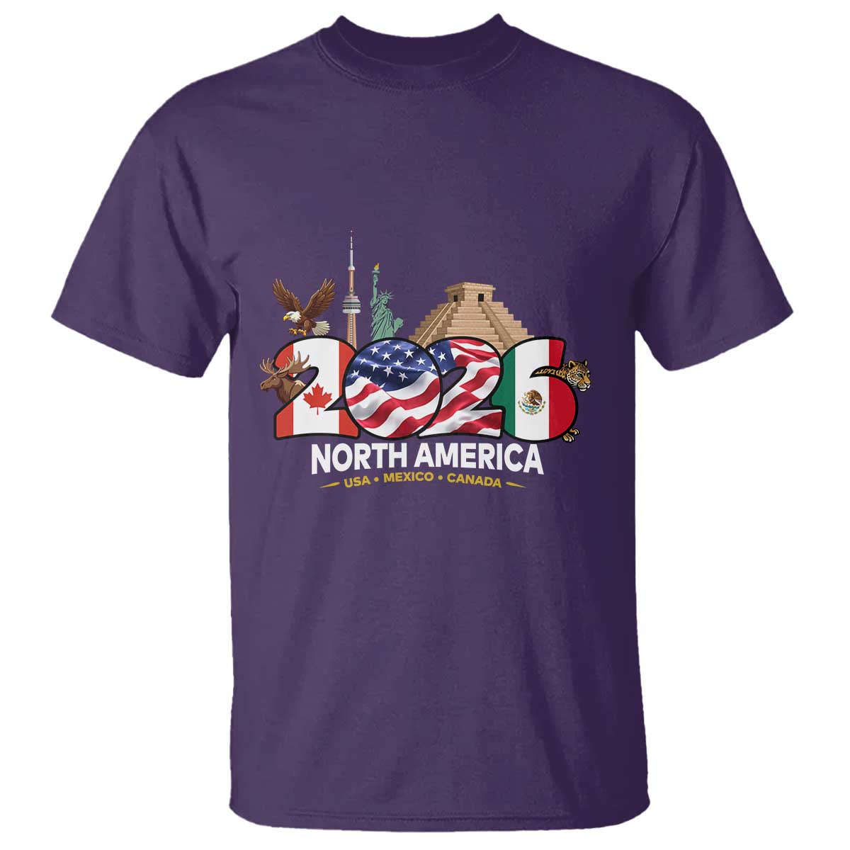 2026 North American Football Supporters T Shirt TS12 Purple Print Your Wear