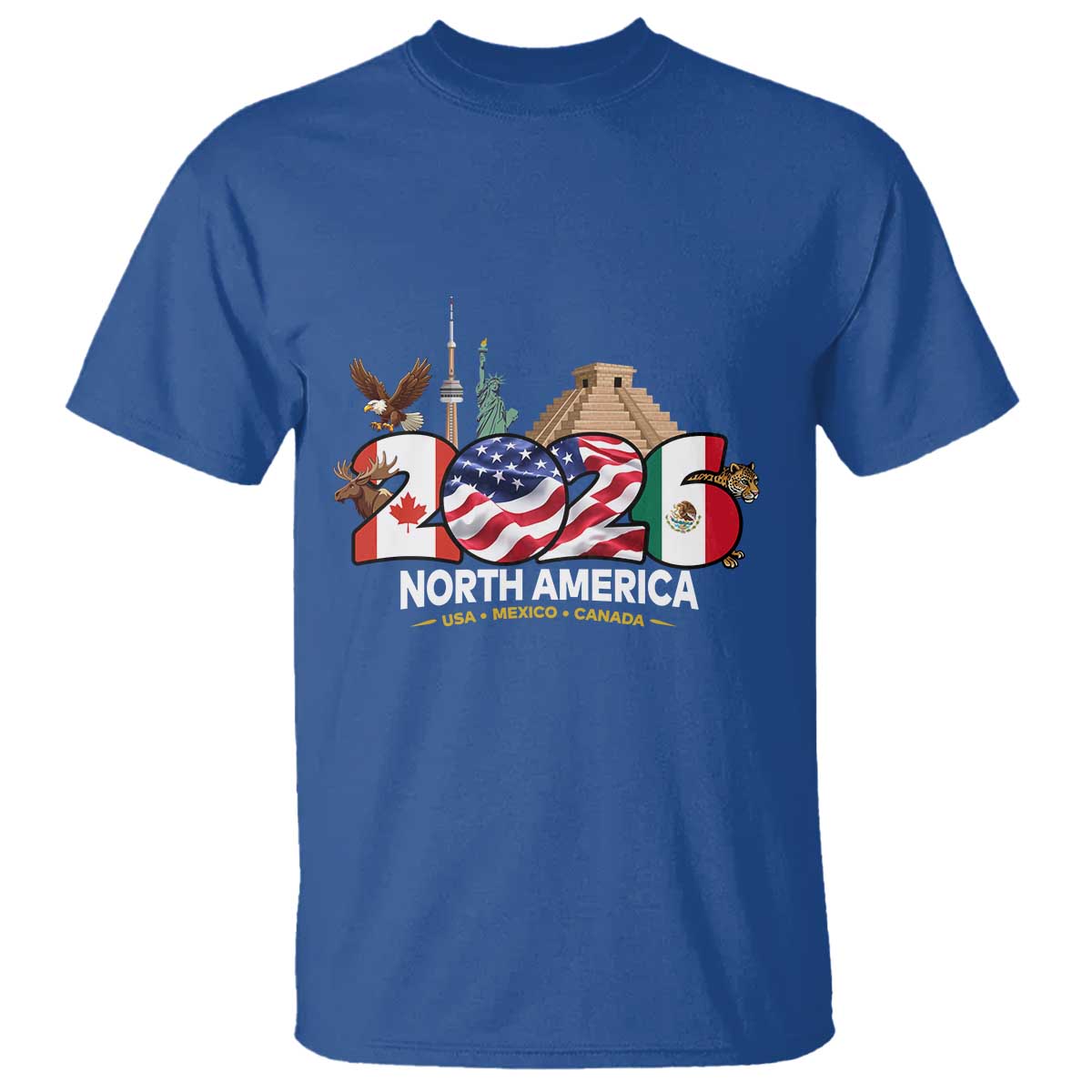 2026 North American Football Supporters T Shirt TS12 Royal Blue Print Your Wear