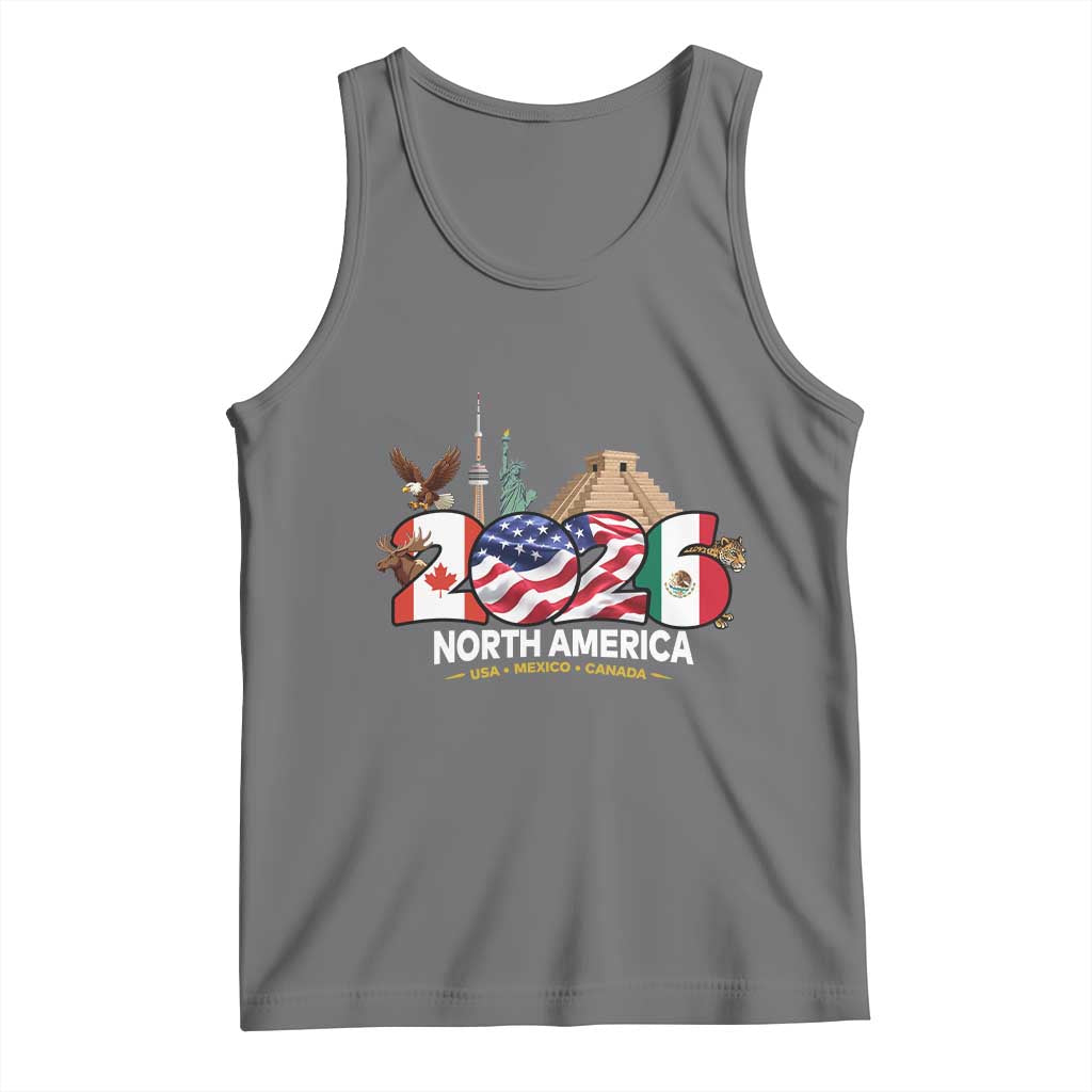 2026 North American Football Supporters Tank Top TS12 Black Heather Print Your Wear