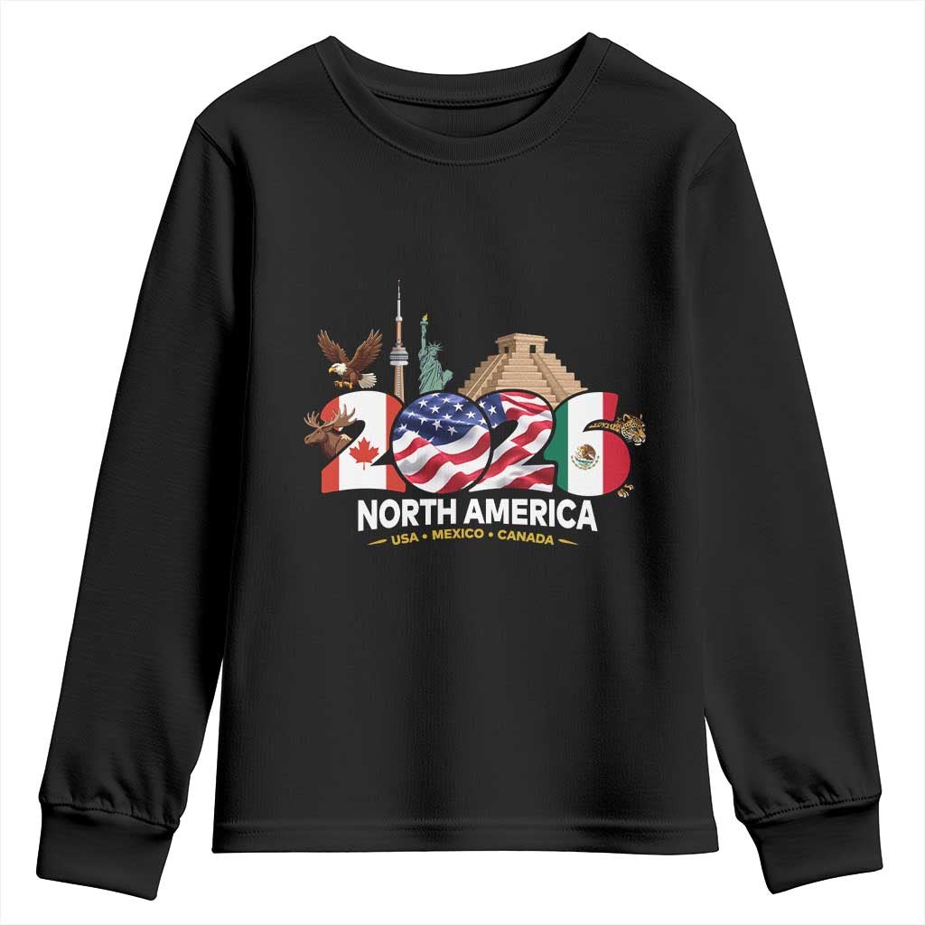2026 North American Football Supporters Youth Sweatshirt TS12 Black Print Your Wear