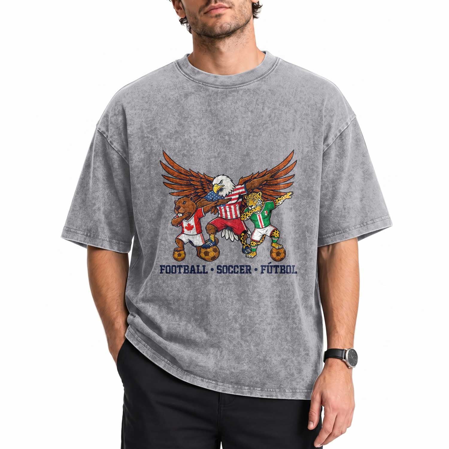 Eagle Jaguar Beaver 2026 Football Washed Cotton T-Shirt Supporters Gift Idea