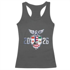 Canada Mexico USA Racerback Tank Top International Soccer Lover Gift TS12 Dark Heather Print Your Wear
