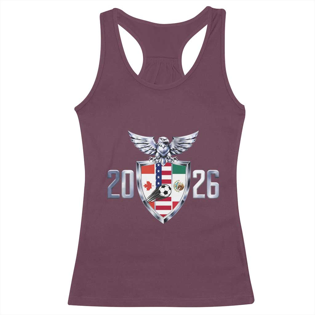 Canada Mexico USA Racerback Tank Top International Soccer Lover Gift TS12 Maroon Print Your Wear