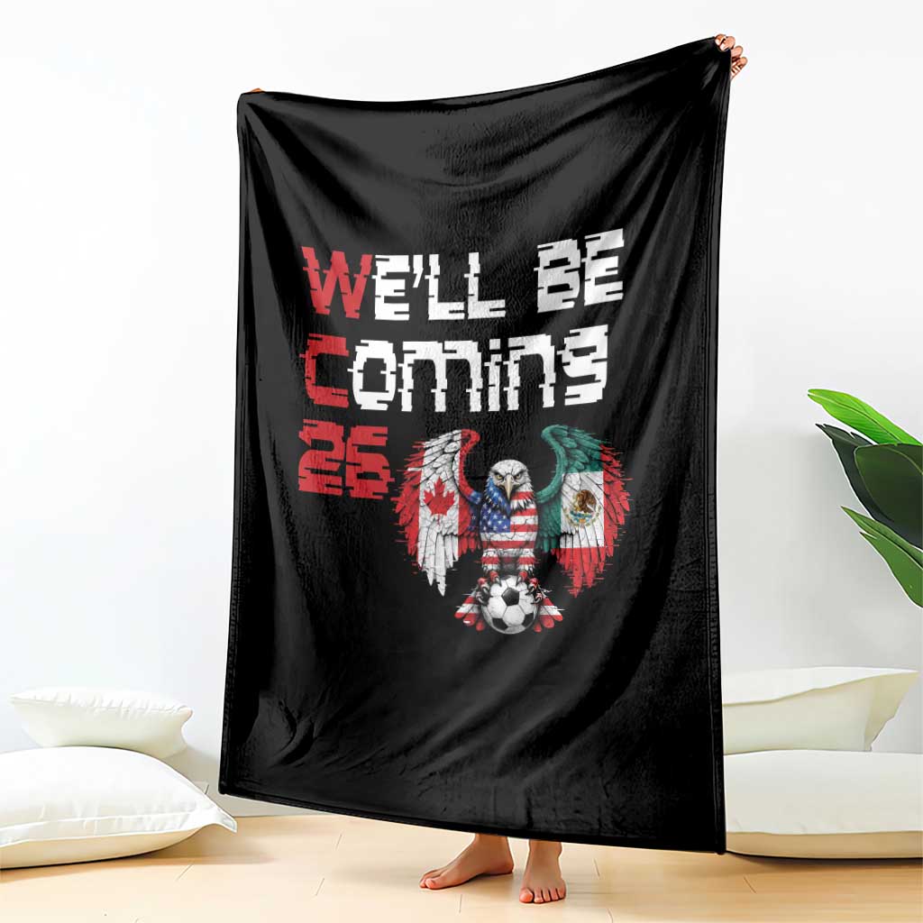 Glitched North America Eagle Soccer Throw Blanket We Will Be Coming 26 TS12 Print Your Wear