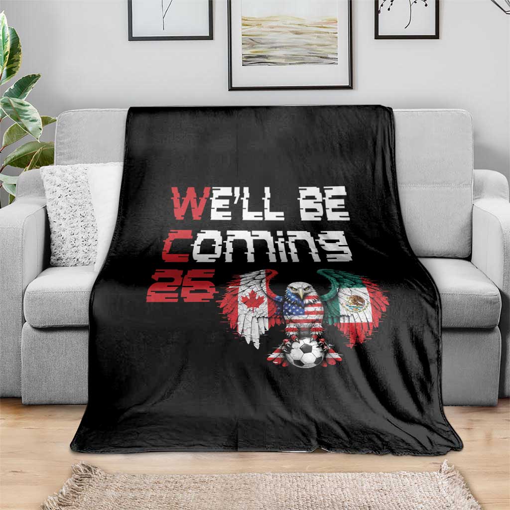 Glitched North America Eagle Soccer Throw Blanket We Will Be Coming 26 TS12 Print Your Wear