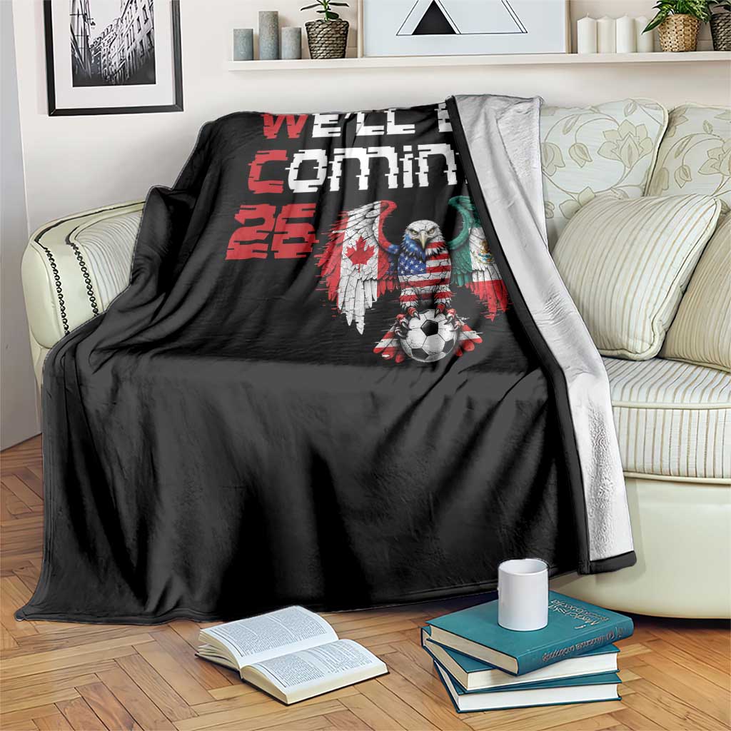 Glitched North America Eagle Soccer Throw Blanket We Will Be Coming 26 TS12 Print Your Wear