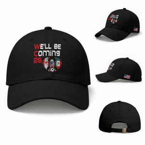 Glitched North America Eagle Soccer Baseball Cap We Will Be Coming 26 TS12 Baseball Cap Universal Fit Black Print Your Wear