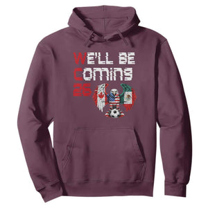 Glitched North America Eagle Soccer Hoodie We Will Be Coming 26 TS12 Maroon Print Your Wear