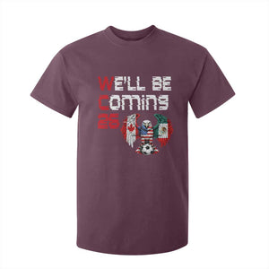 Glitched North America Eagle Soccer T Shirt For Kid We Will Be Coming 26 TS12 Maroon Print Your Wear