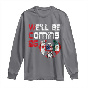 Glitched North America Eagle Soccer Long Sleeve Shirt We Will Be Coming 26 TS12 Charcoal Print Your Wear
