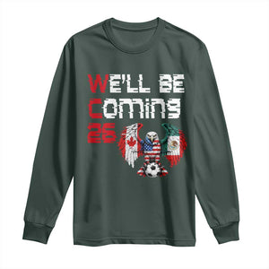 Glitched North America Eagle Soccer Long Sleeve Shirt We Will Be Coming 26 TS12 Dark Forest Green Print Your Wear