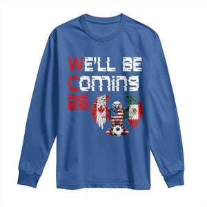 Glitched North America Eagle Soccer Long Sleeve Shirt We Will Be Coming 26 TS12 Royal Blue Print Your Wear