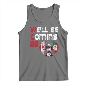Glitched North America Eagle Soccer Tank Top We Will Be Coming 26 TS12 Black Heather Print Your Wear