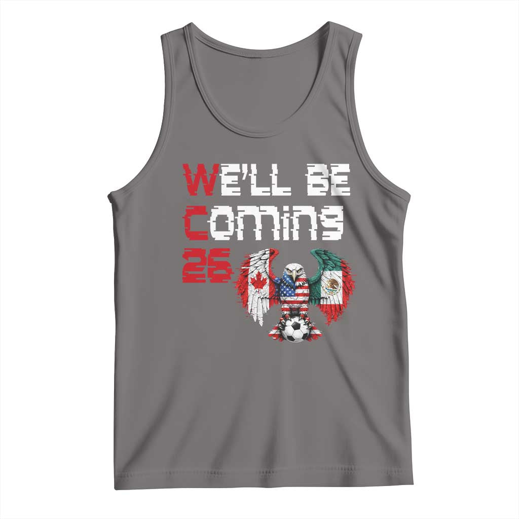Glitched North America Eagle Soccer Tank Top We Will Be Coming 26 TS12 Deep Heather Print Your Wear
