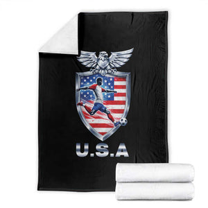 USA 2026 Soccer Player Throw Blanket United States Team Pride TS12 Black Print Your Wear