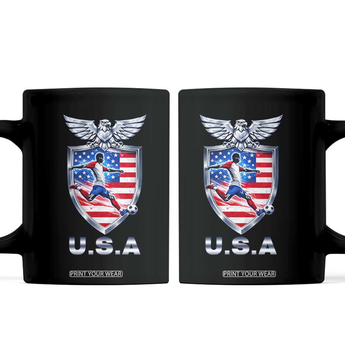 USA 2026 Soccer Player Coffee Mug United States Team Pride TS12 Black Print Your Wear