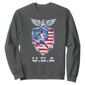 USA 2026 Soccer Player Sweatshirt United States Team Pride TS12 Dark Heather Print Your Wear