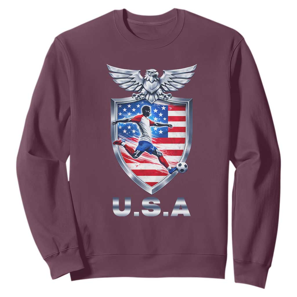 USA 2026 Soccer Player Sweatshirt United States Team Pride TS12 Maroon Print Your Wear