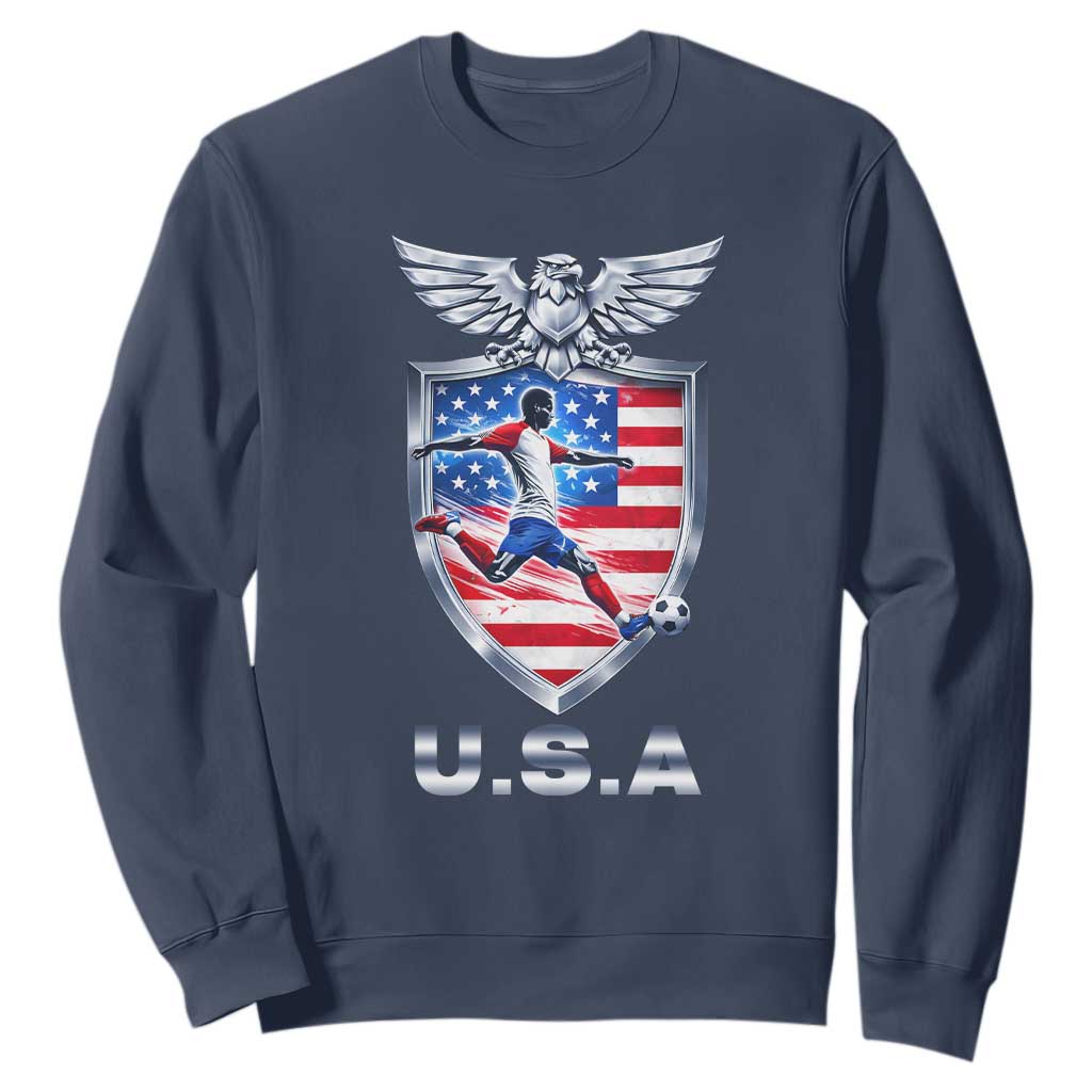 USA 2026 Soccer Player Sweatshirt United States Team Pride TS12 Navy Print Your Wear