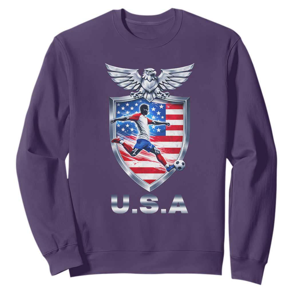 USA 2026 Soccer Player Sweatshirt United States Team Pride TS12 Purple Print Your Wear