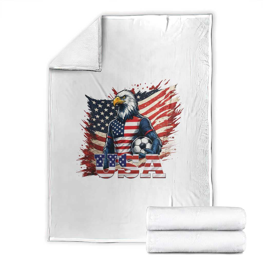 American Eagle And Soccer USA 2026 Supporter Throw Blanket TS12 Black Print Your Wear