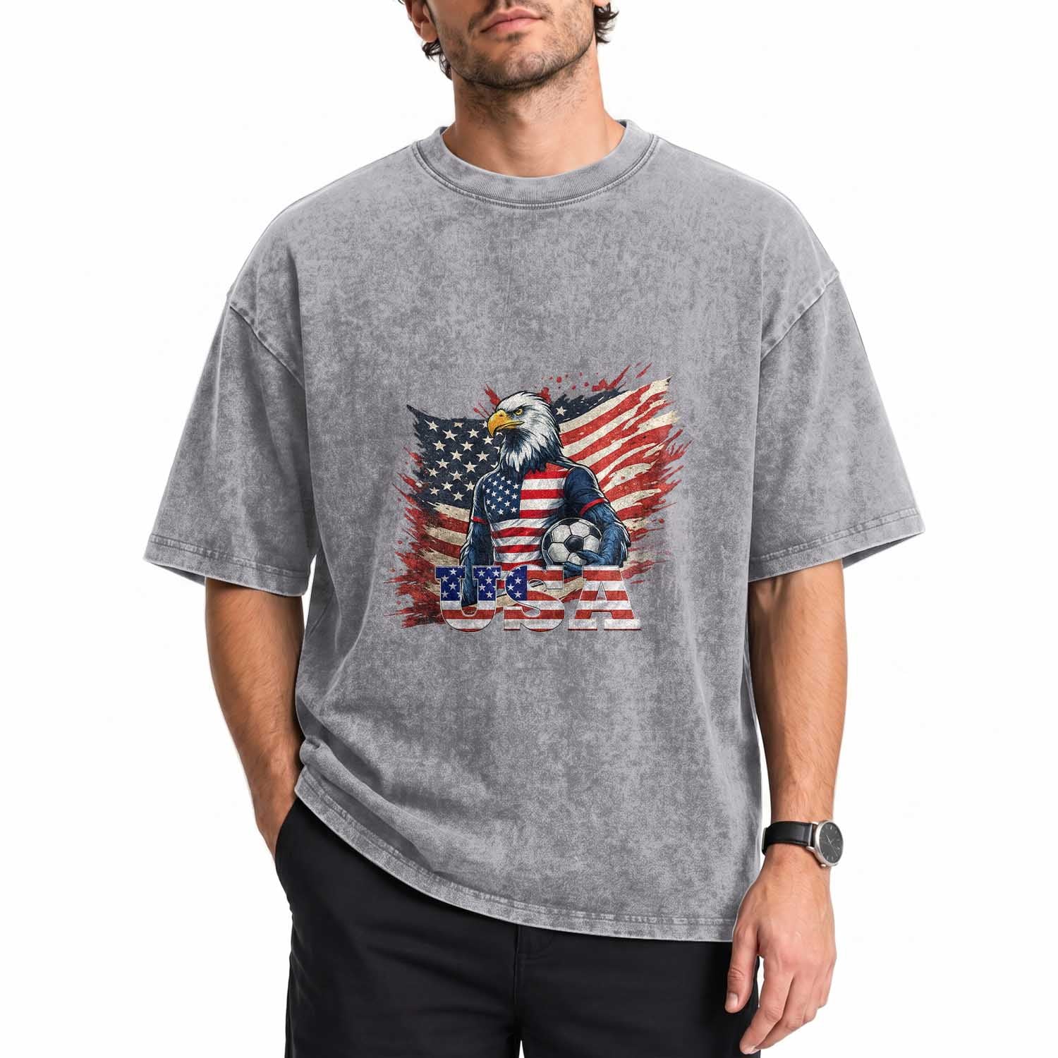American Eagle And Soccer USA 2026 Supporter Washed Cotton T-Shirt