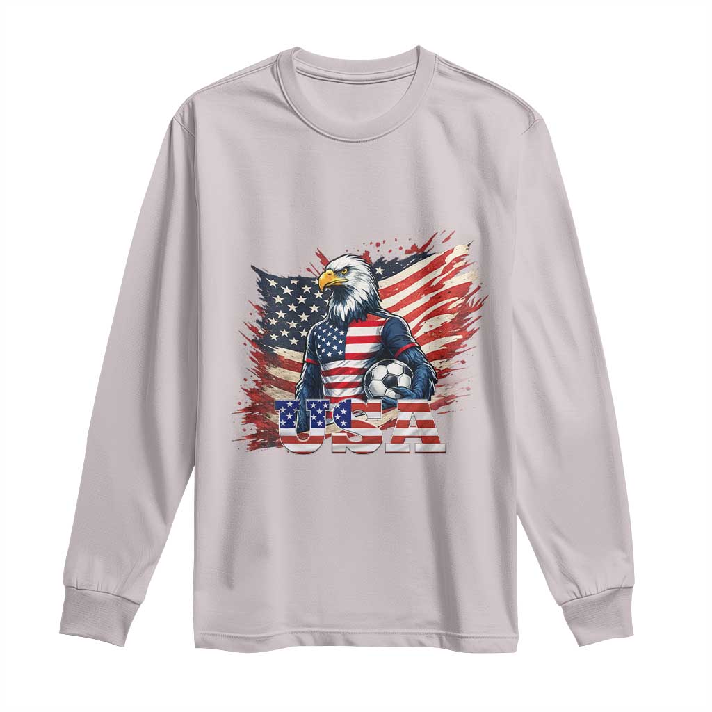 American Eagle And Soccer USA 2026 Supporter Long Sleeve Shirt TS12 Ice Gray Print Your Wear