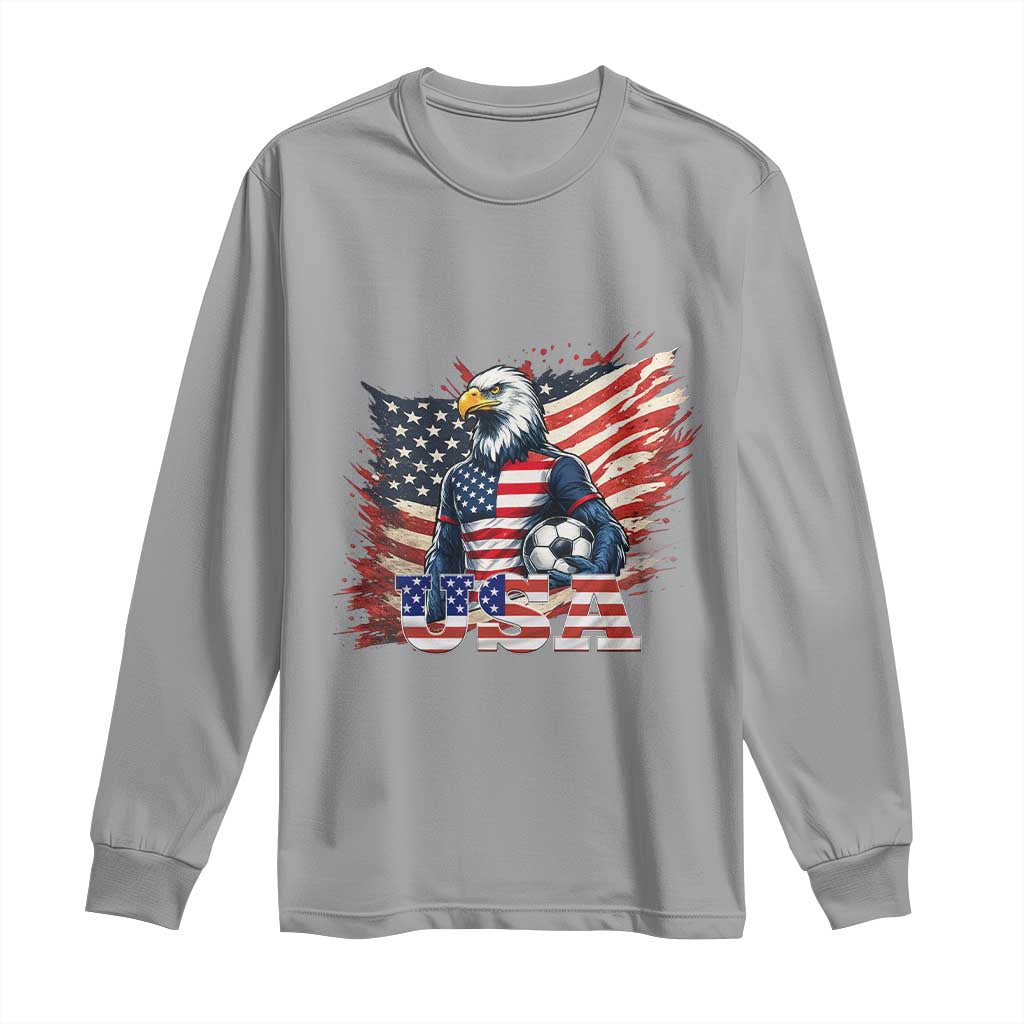 American Eagle And Soccer USA 2026 Supporter Long Sleeve Shirt TS12 Sport Gray Print Your Wear