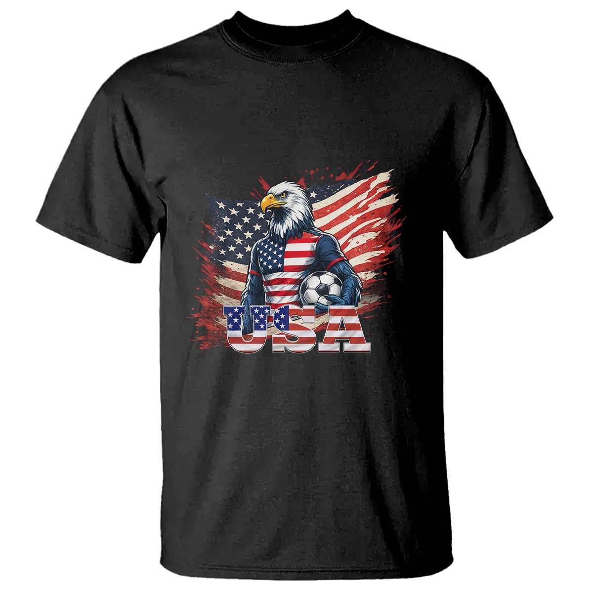 American Eagle And Soccer USA 2026 Supporter T Shirt TS12 Black Print Your Wear