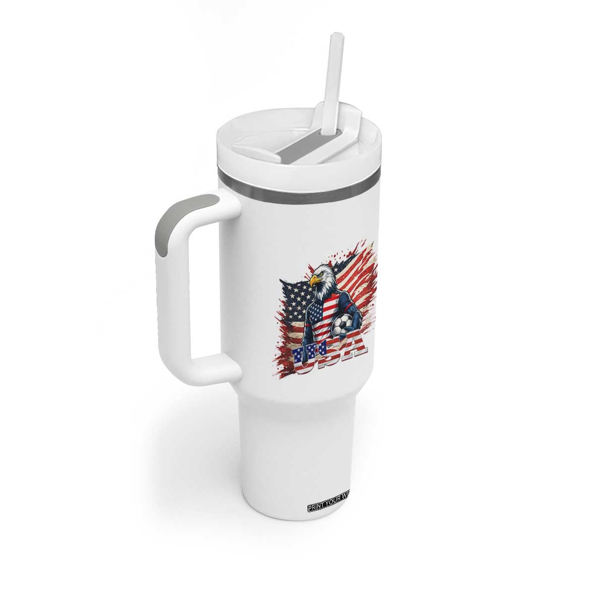 American Eagle And Soccer USA 2026 Supporter Tumbler With Handle TS12 Print Your Wear