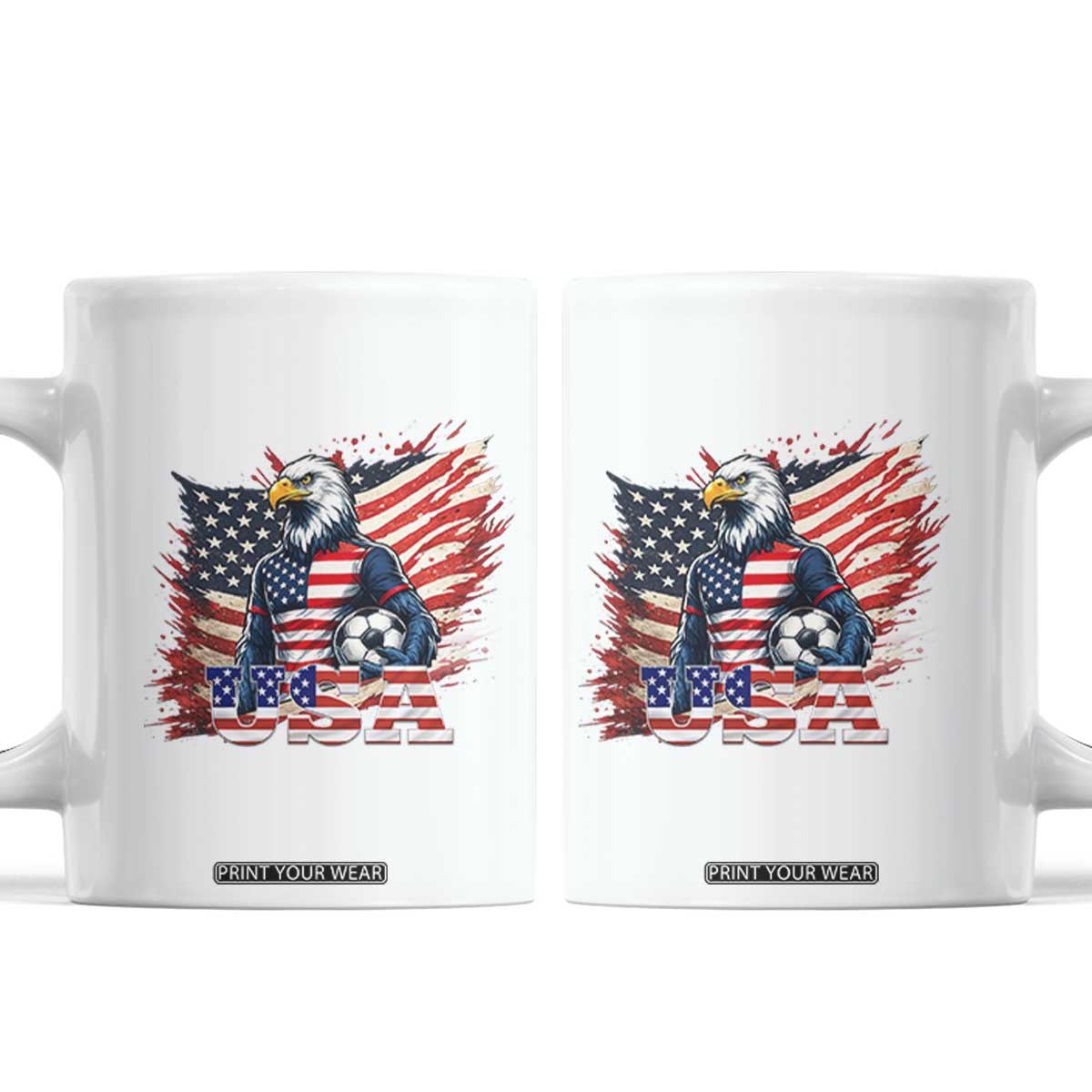 American Eagle And Soccer USA 2026 Supporter Coffee Mug TS12 White Print Your Wear