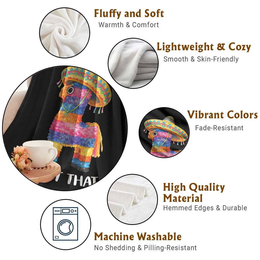 Funny Rainbow Pinata Sombrero Throw Blanket Id Hit That TS12 Print Your Wear