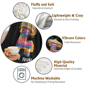 Funny Rainbow Pinata Sombrero Throw Blanket Id Hit That TS12 Print Your Wear