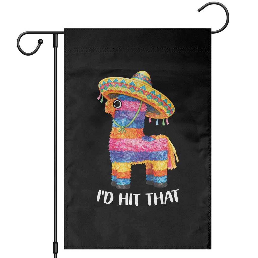 Funny Rainbow Pinata Sombrero Garden Flag Id Hit That TS12 Black Print Your Wear