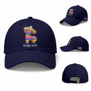 Funny Rainbow Pinata Sombrero Baseball Cap Id Hit That TS12 Baseball Cap Universal Fit Dark Blue Print Your Wear
