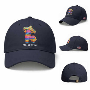 Funny Rainbow Pinata Sombrero Baseball Cap Id Hit That TS12 Baseball Cap Universal Fit Navy Print Your Wear