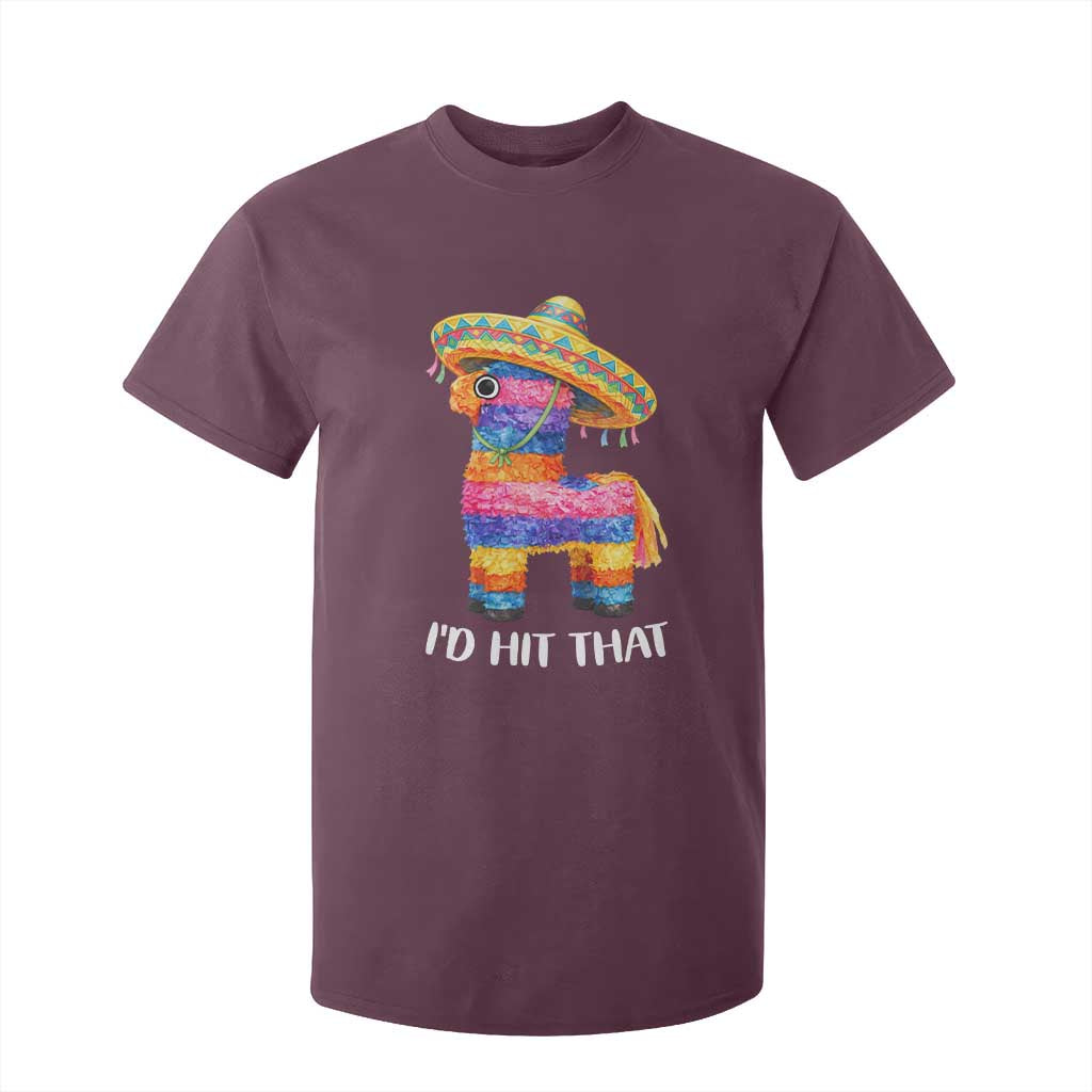 Funny Rainbow Pinata Sombrero T Shirt For Kid Id Hit That TS12 Maroon Print Your Wear