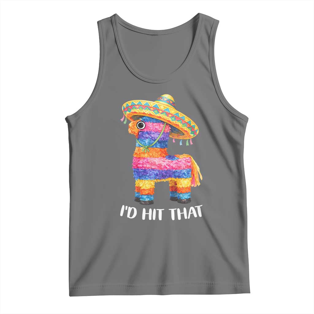 Funny Rainbow Pinata Sombrero Tank Top Id Hit That TS12 Black Heather Print Your Wear