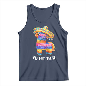 Funny Rainbow Pinata Sombrero Tank Top Id Hit That TS12 Navy Print Your Wear