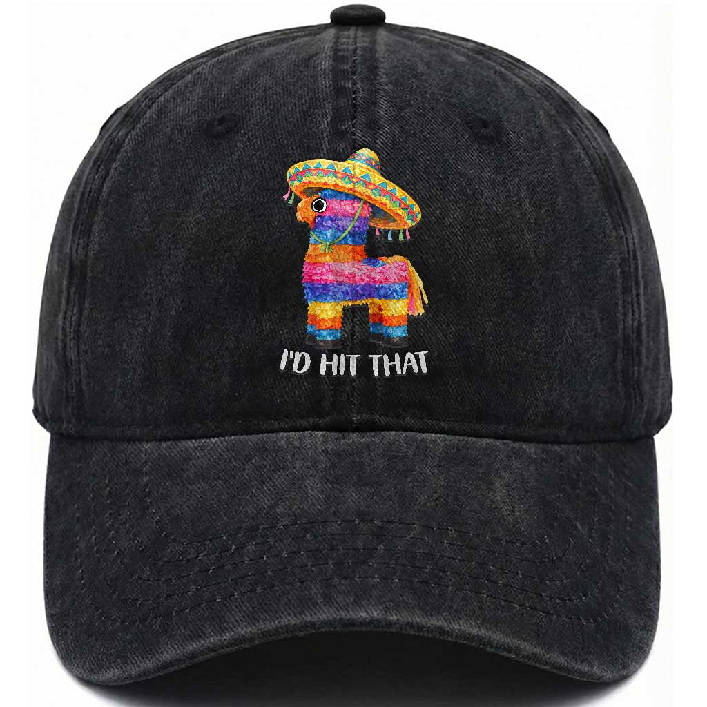 Funny Rainbow Pinata Sombrero Washed Cotton Baseball Cap Id Hit That TS12 Print Your Wear