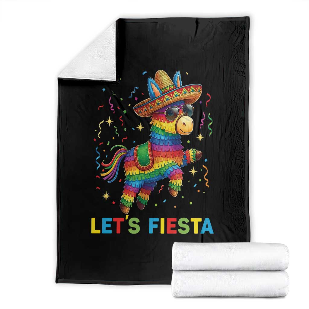 Mexican Fiesta Pinata Throw Blanket Funny Cinco De Mayo TS12 Black Print Your Wear