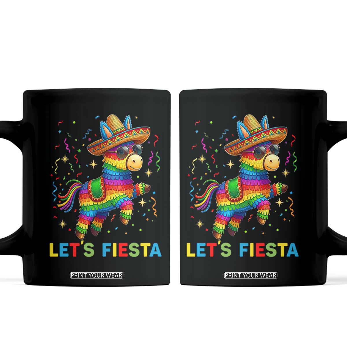 Mexican Fiesta Pinata Coffee Mug Funny Cinco De Mayo TS12 Black Print Your Wear
